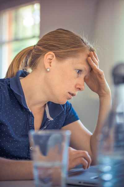 woman working girl sitting